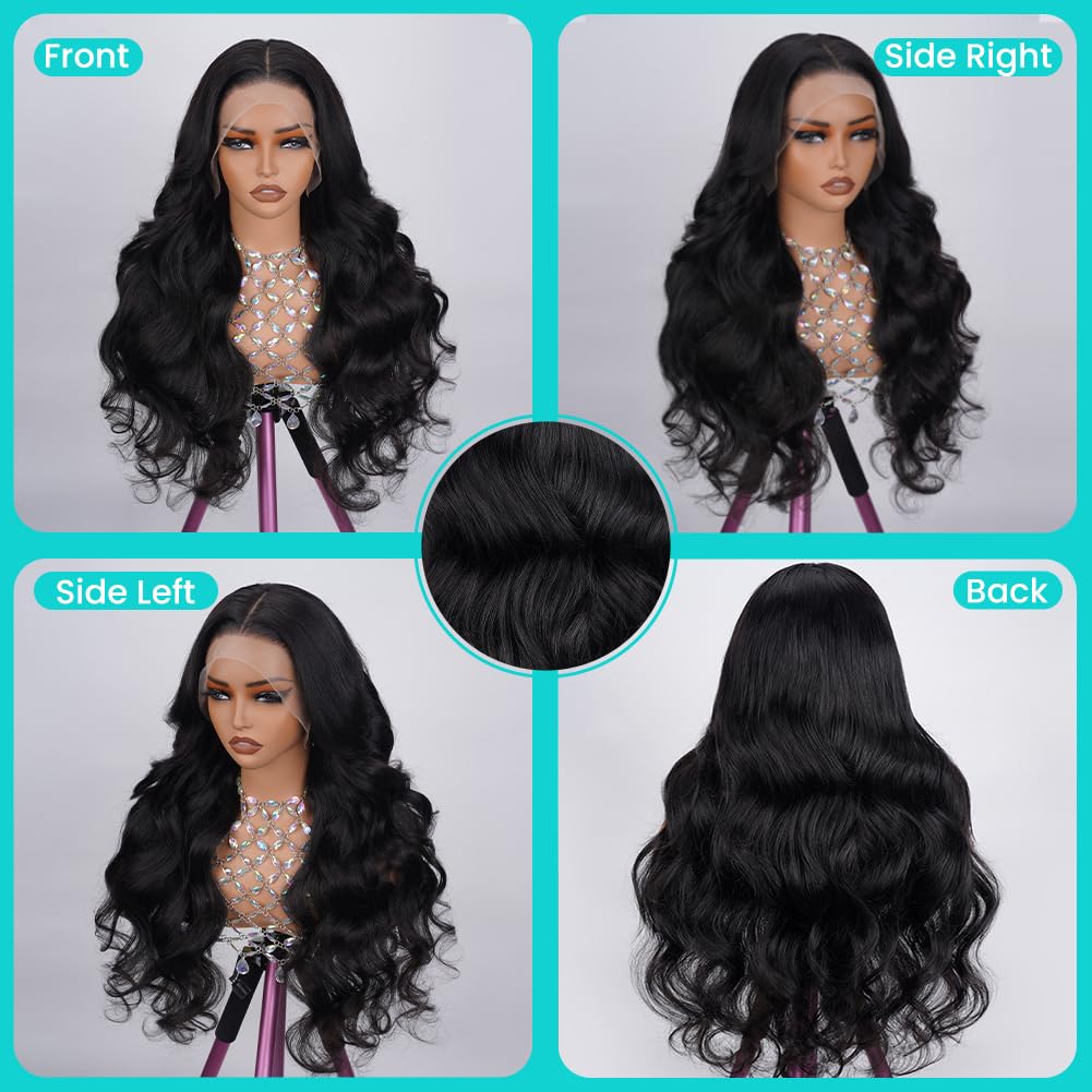 13x4 Body Wave Lace Front Wigs Human Hair Pre Plucked HD 22 inch
