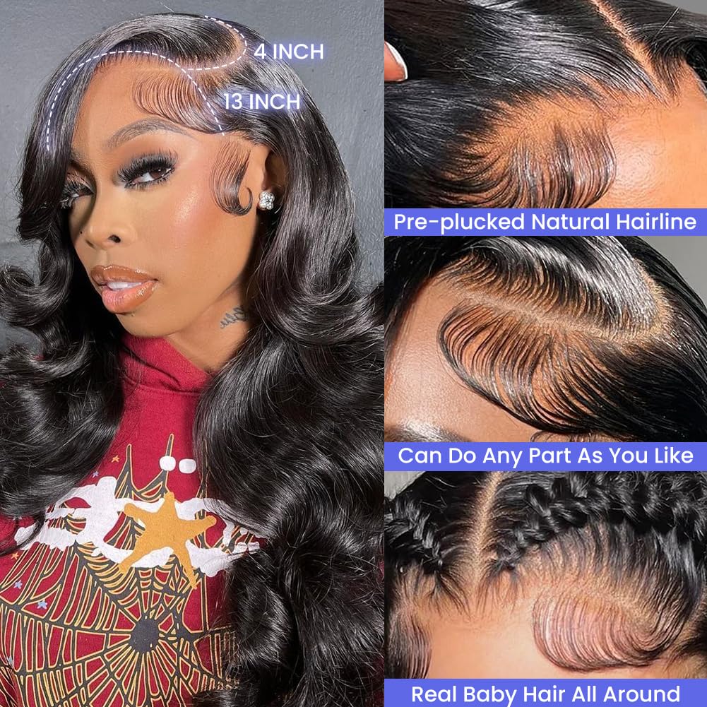 Lace Front Wigs Human Hair Body Wave 13x4 HD 22 inch