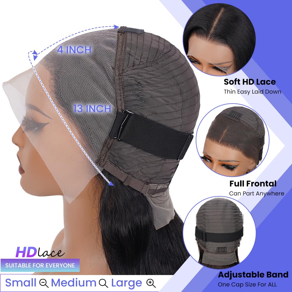 Lace Front Wigs Human Hair Body Wave 13x4 HD 22 inch