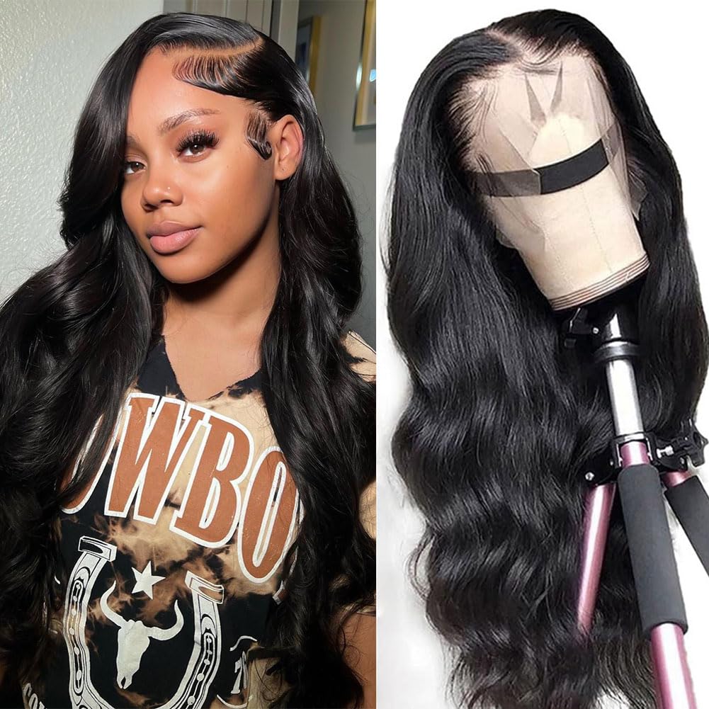 13x4 Body Wave Lace Front Wigs Human Hair Pre Plucked HD 22 inch
